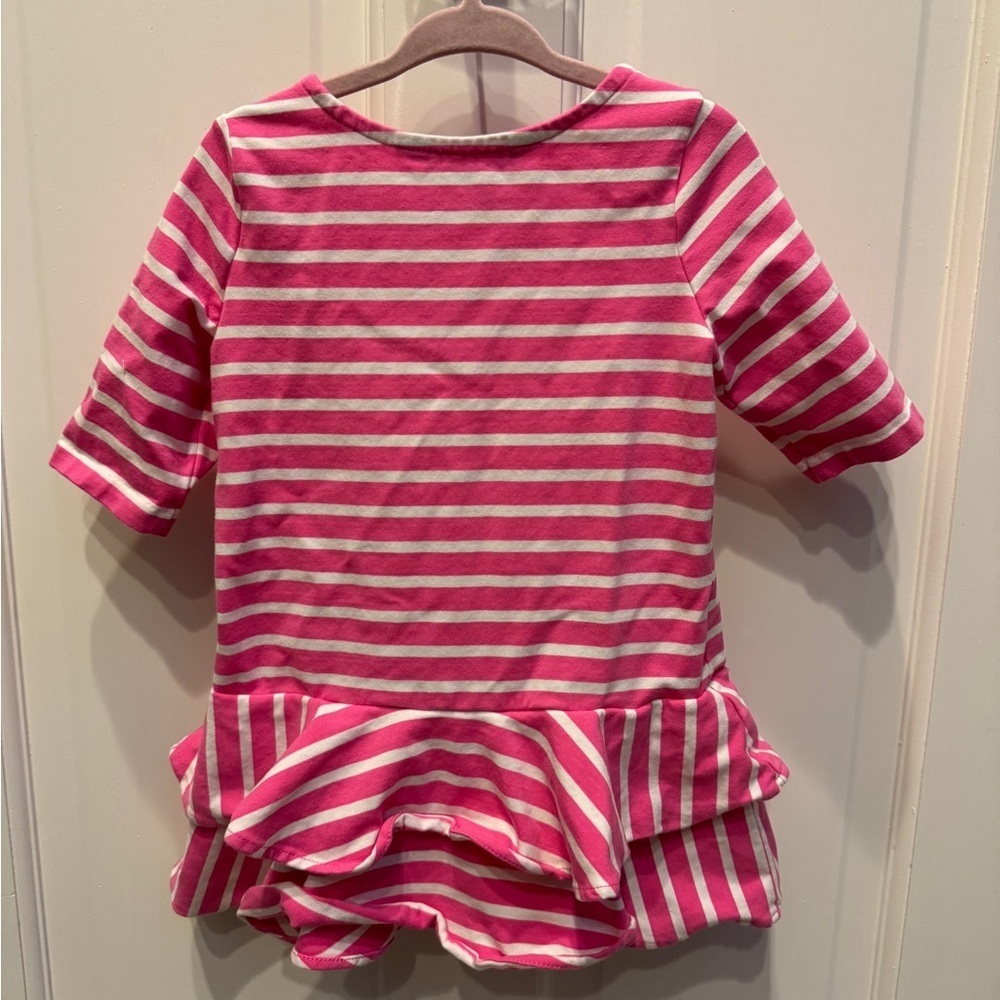 🎉HP🎊 NWOT Polo Ralph Lauren 2T Girls Pink & White Striped Long Sleeve Dress - Picture 4 of 4
